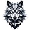 Geometric wolf with "Wild Spirit" slogan