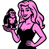 Blonde with little gorilla