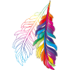 Rainbow feathers – colourful boho design