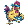 Gambling chicken: Gamer Hahn Power