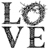 LOVE with wreath of thorns