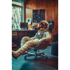 Astronaute froid au bureau