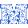 Letter m blue chinoiserie