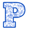 Letter p blue chinoiserie