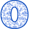 Letter o blue chinoiserie