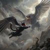 Mythical Battle of Eagle and Ninja