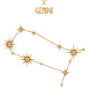 Gemini Zodiac Sign Star Constellation Golden Tones