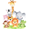 Animaux d'Afrique mignons – 🦁 🐵 🐊 à l'aquarelle