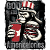 T-shirt gorille avec accessoires patriotiques