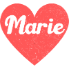Marie Name Red Heart Love Fan Retro