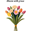 Spring bouquet of tulips and roses