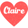 Claire Name Rotes Herz Liebe Fan Retro