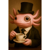 Dapper Axolotl with Coffee