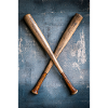 Classic Baseball Bats Crossed