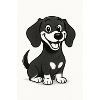 Happy dachshund black and white