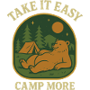Motif d’ours douillet pour le camping