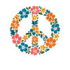 Fredstegn med blomster | Hippie Retro Stil