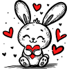 Love Bunny Full of Hearts