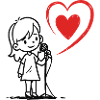 Girl Singing with a Heart Note