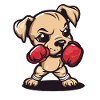 Boxer dog with power