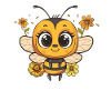 Flower bee with charm