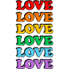 Love 6 rainbow colors gay pride