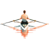 Serene Man Rowing Solo
