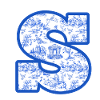 Blue Chinoiserie Letters