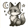 Little fox at night