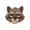 Raccoon with cheeky saying