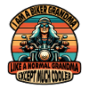 Biker Grandma with Cool Attitude