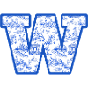 Letter w blue chinoiserie