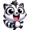 Kawaii Raccoon Cartoon Joy Cute Fun Kids