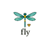 Libelle fly mit Herz