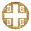 Serbian cross with a golden circle