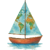 Boat World Map Sailboat