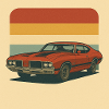 Retro Muscle Car Sun Salutation Design