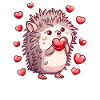 Cute Heart Hedgehog