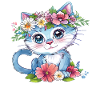Blumenkatze im Kranz