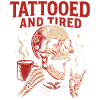 Tattooed And Tired Skull Art