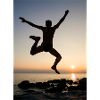 Sunset Jump Freedom Silhouette