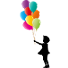 Mädchen mit bunten Luftballons
