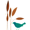 Bird and plants