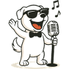 Chien karaoké cool