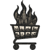 Stadtgrill Skyline Feuern