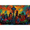 Graffiti der Seattle Skyline
