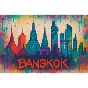 Bangkok skyline in graffiti style