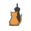 Cat Middle Finger Shadow