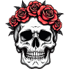 Crâne Couronne Rose