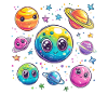 Bunte Planetenfreunde